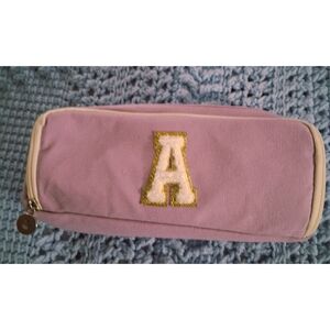 Purple Pencil Case with Gold Initial A